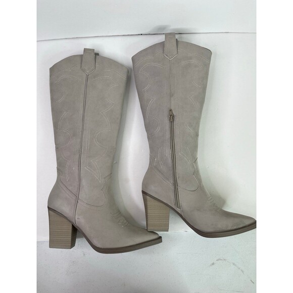 Mia Cowgirl Pull On Pinted Toes Boots Grey Size 8 #596 - Picture 12 of 12